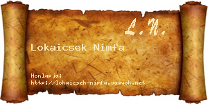 Lokaicsek Nimfa névjegykártya