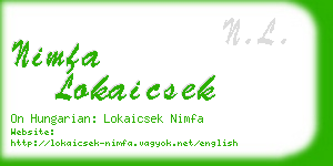 nimfa lokaicsek business card